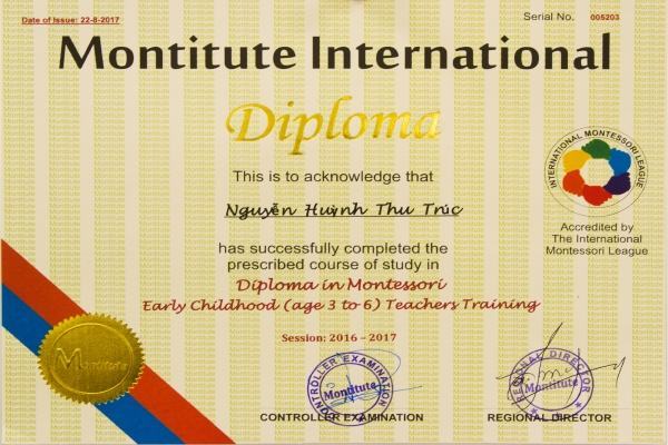 Bằng Montitute của Viện Hoa Kỳ và tổ chức AMI cấp