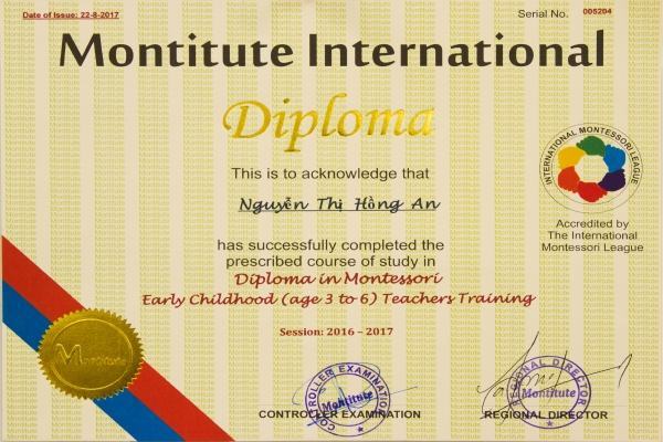 Bằng Montitute của Viện Hoa Kỳ và tổ chức AMI cấp